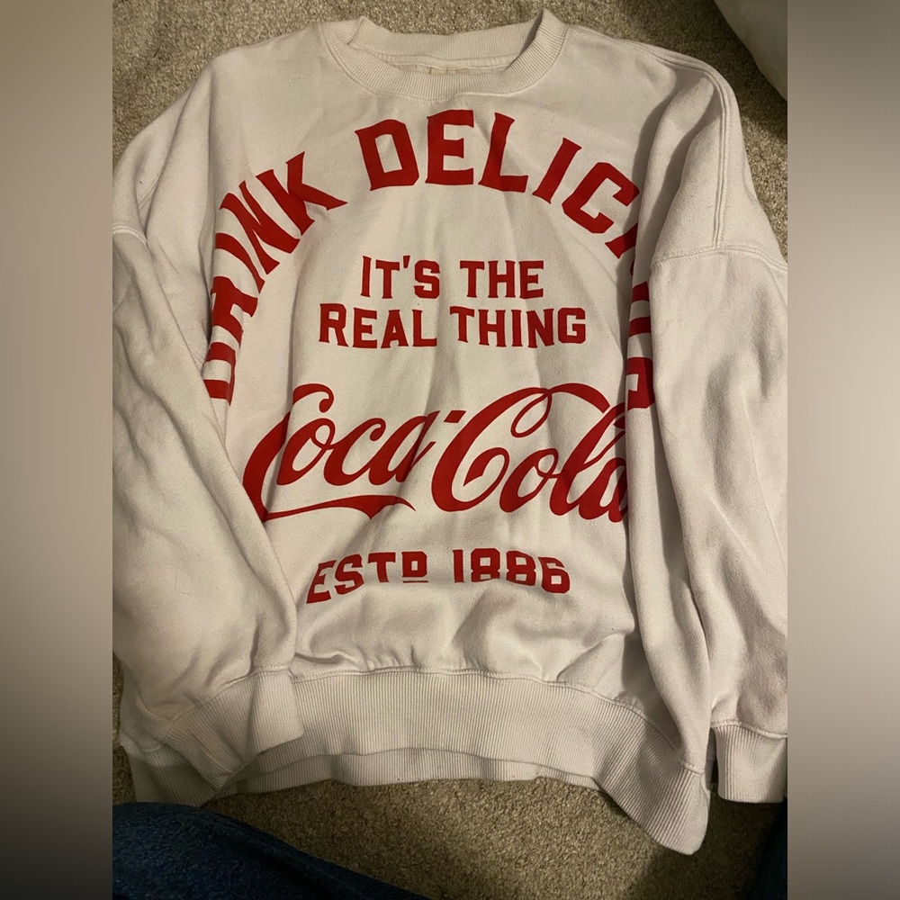 Coca-Cola White and Red Sweatshirt